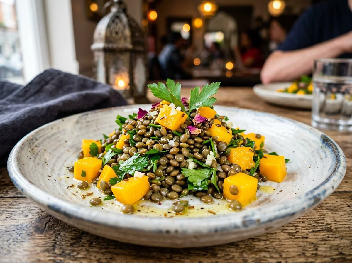 Salade de lentilles et mangue